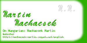 martin machacsek business card